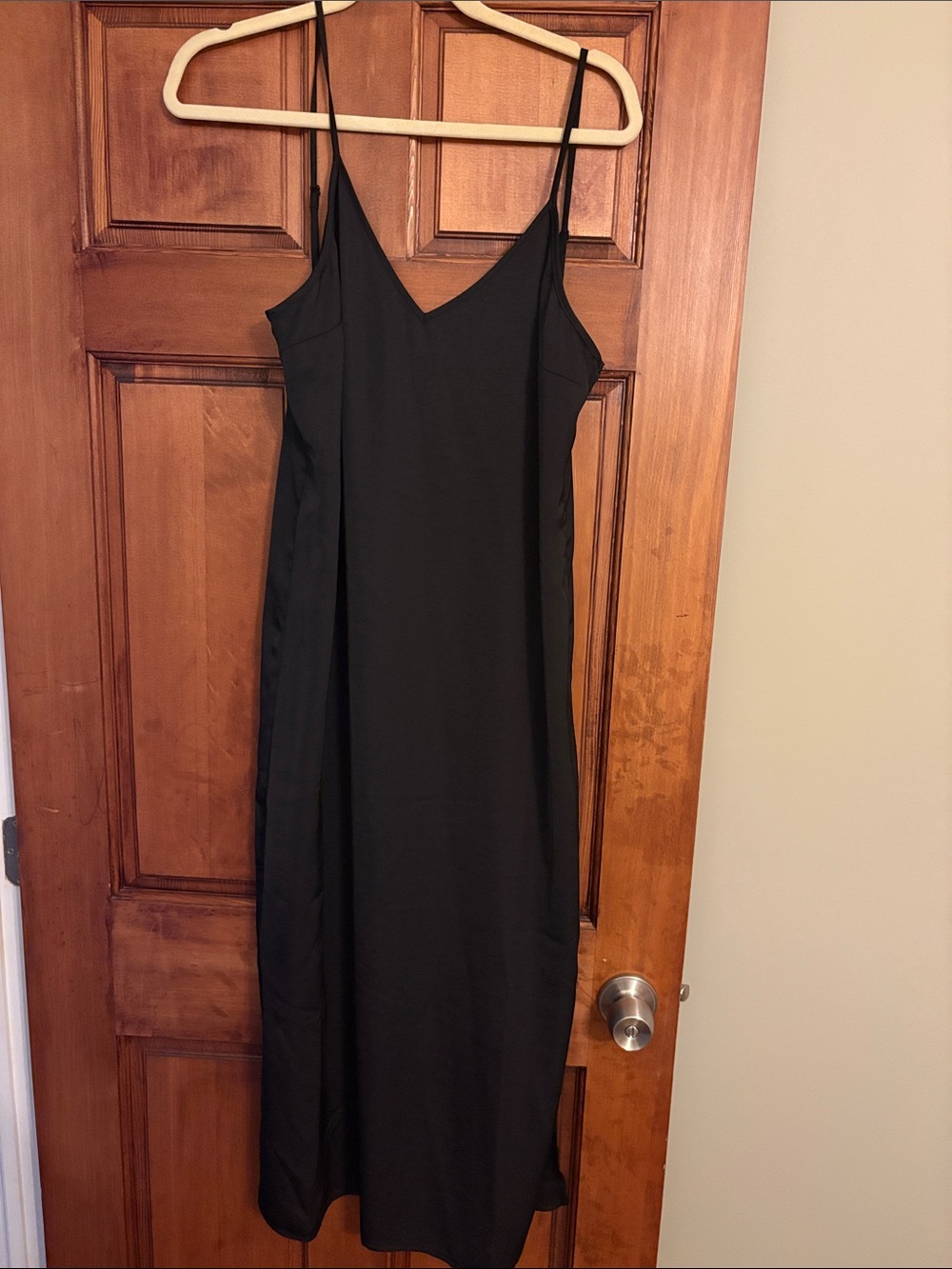 a new day Black Maxi Slip Dress with Spaghetti Straps
